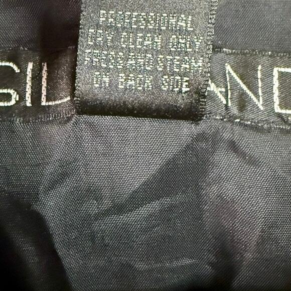 100% Silk Zip-Up Blouse Women's Large Abstract Black/Beige Print Vintage - Picture 6 of 9